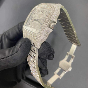 Luxury Bust Down Diamond <b>Watch</b> Sapphire Glass Automatic <b>Arabic</b> Dial Hip Hop Iced Out Moissanite <b>Watch</b> - Product Image 2