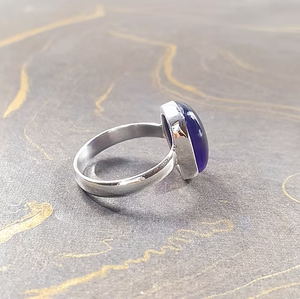 Anillo Unisex con Cabujón de Amatista (4.5 Gramos) Plata 925 Estilo Minimalista Joyería de Moda para Regalo - Product Image 3