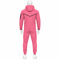 Ensemble de survêtement sportif pour homme, personnalisable, avec sweat à capuche zippé et pantalon de survêtement oversize à coupe carrée, brodé, fabriqué pour la vente