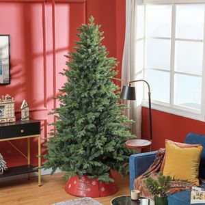 Albero di Natale Artificiale da 2,1 m Facile da Montare con 2445 Punte e Supporto Pieghevole in Metallo, Albero Natalizio Pieghevole per Casa, Ufficio e Festività - Product Image 1
