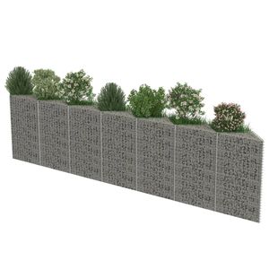 Pared de gaviones de acero galvanizado para paisajismo y cubiertas 177,2 "x 11,8" x 39,4" - Product Image 4