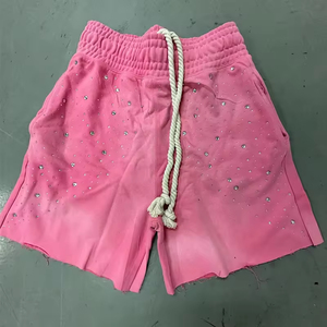 Shorts décontractés pour hommes, design personnalisé, anti-plis, 100 % coton, avec strass - Product Image 5