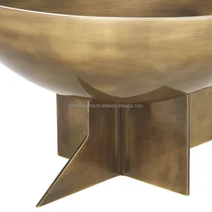 Bol en métal design moderne, élégant centre de table décoratif pour table à manger, bol en métal artisanal de luxe, plaqué, sûr, Zahid Exports - Product Image 4