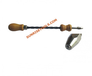 เครื่องมือเจาะโลหะ SUNTOOLS/STIPL ด้ามไม้ พร้อมแกนเกลียว สำหรับทำเครื่องประดับและงานฝีมือ DIY - Product Image 2
