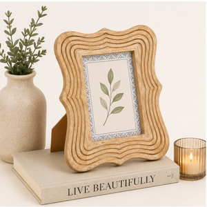 Classic Wavy Wooden Photo <b>Frame</b> Solid Mango <b>Wood</b> Scalloped <b>Picture</b> <b>Frame</b> Tabletop Desktop Decor Wholesale <b>Wood</b> <b>Frame</b> - Product Image 2