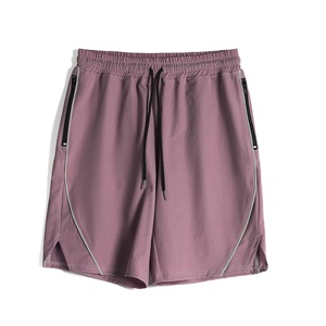 Logo personnalisé du fabricant d'usine Short de sport pour hommes Tissu tissé 100% coton avec fermeture à la taille élastique Décoration à motif solide - Product Image 2