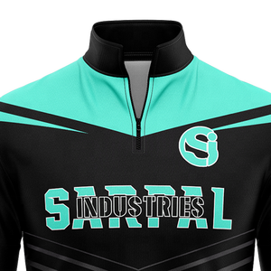 เสื้อสเวตเชิ้ตผู้ชายสีดำลายเชฟรอนแบบมีซิป ¼  สำหรับฝึกซ้อมฟุตบอล เสื้อแทรคสูทแขนยาวแบบมีซิป ¼ - Product Image 4