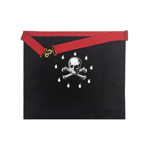 Masonic Worshipful Master Scottish Rite Apron White & <b>Red</b> Adjustable <b>Belt</b> Machine Embroidery Masonic Regalia Scottish Apron - Product Image 4