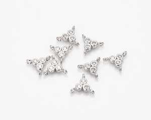 925 Sterling silver Y Shape Bezel Set Cubic Zirconia Gemstone Handmade Designer Connector Charm For Women Wholesale Bulk - Product Image 1