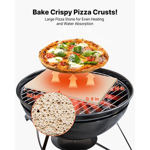 Pietra per Pizza 20 X 14 X 0.6 Rettangolare in Cordierite, Resistente al Calore fino a 1450°F, Strumento Extra Large per Cuocere la Pizza - Product Image 2