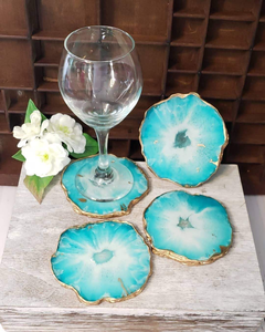 Unique Modern Design Resin <b>Coaster</b> Perfect <b>for</b> <b>Drinks</b> Adds a Decorative Touch While Protecting Your Tabletops - Product Image 5