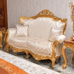 Juego de Sofás de Madera de Teca de Lujo, Elegancia Imperial, Tapizados, Ecológicos, Tallados a Mano, Muebles Clásicos Europeos para Sala de Estar - Product Image 4