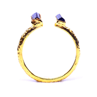 Bague en argent sterling 925 plaqué or avec pierre brute de kyanite pour femme, idéale pour les mariages