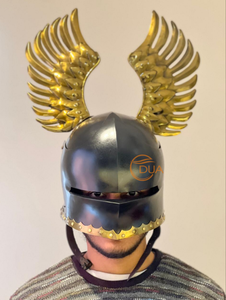 Casco Sallet Alemán Medieval Hecho a Mano |   Armadura gótica de caballero de hierro calibre 18 |   Acabado pulido para cosplay y Acción de Gracias - Product Image 2