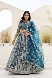 Vêtements ethniques pour femmes à faible MOQ, vente en gros à bas prix, stock disponible, livraison rapide, fabricant OEM, marque privée, Lehenga Choli recyclé - Product Image 2