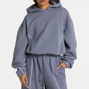 Chándal Deportivo Personalizado para Mujer al por Mayor, Marca Privada OEM, Chándal de Felpa de Algodón Premium, Ropa con Logotipo Bordado Personalizado - Product Image 2