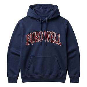 High Quality Custom Puff Print Geometric Mesh <b>Gothic</b> Streetwear Hoodie Oversized Heavyweight Cotton Fleece Unisex Wear Hoodie - Product Image 1