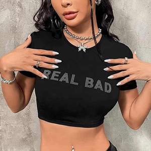 Reasonable Price Best Selling Eco-Friendly High Quality Custom Design Canvas Casual Short Sleeve Crop <b>Top</b> T-shirt - Product Image 1