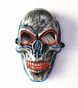 Two-tone gray glowing mask EL Wire Mask