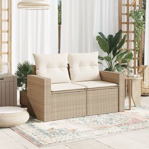 Divano da giardino regolabile a due posti in mobili da giardino Beige in Rattan con piedi comodi - Product Image 3
