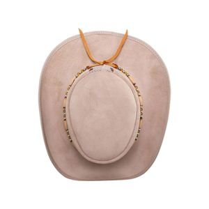 Sombrero de Vaquero de Malla Beige con Banda de Diamantes de Imitación, Ajustable, Unisex, para Exteriores, Primavera/Verano, Estilo Casual, Ala Ancha, Transpirable - Product Image 2