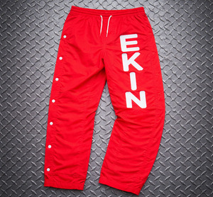 Pantalon de survêtement unisexe en nylon avec logo personnalisé, rayures incurvées, coupe ample, coupe-vent, pantalon de jogging pour homme, grande taille, jambe large - Product Image 1