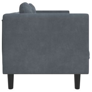 Sofá de Terciopelo Gris Oscuro 100% Poliéster con Estructura de Madera Contrachapada y Madera Maciza para Sala de Estar - Product Image 5