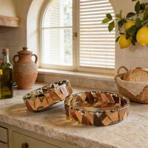 Cuencos de Madera Hechos a Mano con Patrón Geométrico, Diseño Moderno para Servir Alimentos, Uso Decorativo, Estilo Artesanal, Moderno, para Bodas - Product Image 6