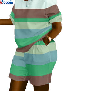 Ensemble de survêtement imprimé T-shirt et short, ensembles personnalisés, nouvelle mode estivale, ensembles 2 pièces pour femmes, tenues décontractées, costume ample - Product Image 5