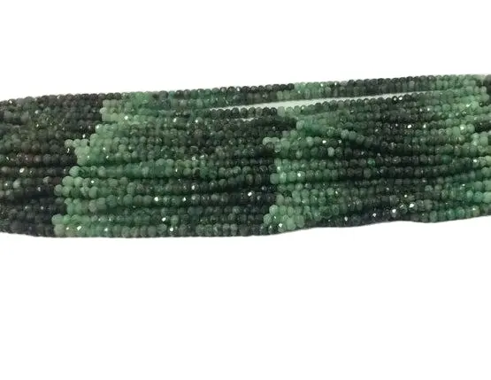 Brin de perles à facettes pour bijoux, pierres d'émeraudes naturelles, 3mm, fabrication de bijoux, couleur 100% naturelle, qualité AAA +, gemmes vertes, 1 pièce