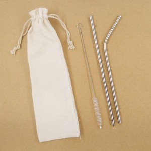 Bolsa de paja, bolsa de viaje para acero inoxidable, vidrio, silicona, bambú, cubiertos y pajitas de cepillo de limpieza - Product Image 2
