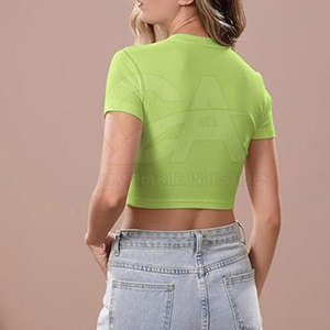 T-shirt court zippé personnalisé pour femme, 100 % coton doux, haut décontracté, t-shirt court zippé sur le devant pour femme, style streetwear tendance, logo personnalisé - Product Image 5