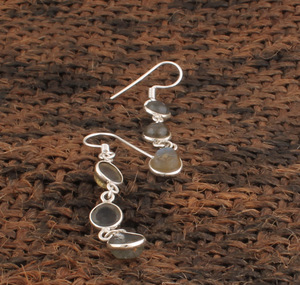 Natural Labradorite 925 <b>Sterling</b> <b>Silver</b> <b>Drop</b> <b>Earrings</b> Luxury Wedding Party Jewelry for Women - Product Image 3