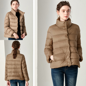 2021 Winter Solid Women Crop Puffer Hooded Down Jacket Bomber Jacket <b>Bubble</b> Coat Women Long Sleeve Thick Zipper <b>Bubble</b> Jackets - Product Image 4