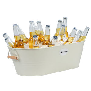 Bandeja para Bebidas de Doble Pared de Acero Inoxidable de la Mejor Calidad con Soporte de Metal Negro, Enfriador de Bebidas, Cubitera para Fiestas y Eventos - Product Image 4