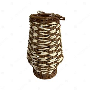 Boho Two-Tone Rattan <b>Lantern</b> <b>Candle</b> <b>Holder</b> Open Weave Hanging <b>Lanterns</b> Christmas Easter Handmade Eco-Friendly Interior Garden - Product Image 2
