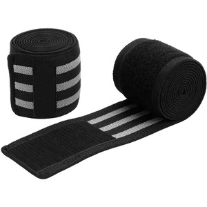 Gros Haltérophilie Genou Wraps (Paire) De Compression et Élastique Soutien Pour salle de Musculation et Puissance De Levage Genou Wraps 90 pouces - Product Image 2