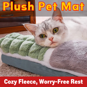 ที่นอนสัตว์เลี้ยงสำหรับฤดูหนาว ผ้ากำมะหยี่นุ่มสบาย พร้อมหมอนข้างหนุน ที่นอนหนานุ่มสำหรับลูกสุนัขและลูกแมว พร้อมแผ่นกันลื่น - Product Image 4