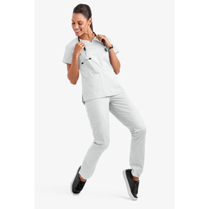 Blouses médicales unisexes de haute qualité à col en V, personnalisables avec logo, service OEM, uniformes d'infirmière confortables pour hôpitaux et établissements médicaux - Product Image 2