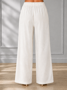 Pantalones de algodón transpirable color verde azulado para mujer, con corte regular, ideales para uso diario, oficina, viajes y ocasiones informales. - Product Image 4