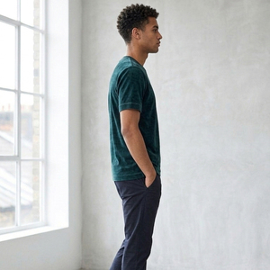 Custom Mustard Velour T-Shirt Men's Casual Wear Solid Color Velvet Tee Shirts Men Short Sleeve Crew Neck Velour <b>TShirt</b> Mens - Product Image 4