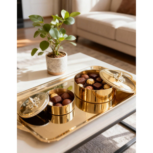 Plat de service rustique en métal pour dattes, bol à noix, organisateur de fruits secs, vaisselle pour la maison, utilisation Ramadan, porte-dattes, bols - Product Image 6