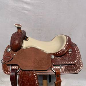 Silla de Montar Western de Cuero Genuino Ligera de Alta Calidad 2026, Hecha a Mano, Cómoda para Carreras de Barriles y Rodeo - Product Image 3