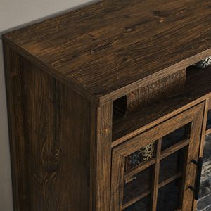 Moderno Soporte para TV de 55 Pulgadas con Chimenea Eléctrica Integrada, Calentador, Color Madera de Granero Reciclada, para Sala de Estar, Estilo Rústico, MDF - Product Image 5