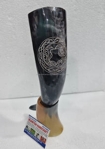 Corne à boire de luxe de qualité supérieure avec support, style Viking, en corne de bœuf, technique de polissage, sans danger pour les aliments, à prix abordable - Product Image 6
