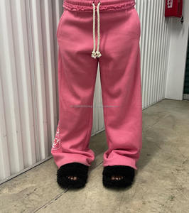 Conjunto de pantalones de pierna ancha para mujer americana, suéter informal, diseño creativo, pantalones sueltos rectos simples, cintura elástica inversa, ligero - Product Image 3