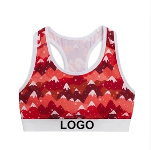 Soutien-gorge de sport pour femme imprimé, respirant, maintien moyen, haut de yoga, logo imprimé par sublimation sur le bas, qualité supérieure - Product Image 5