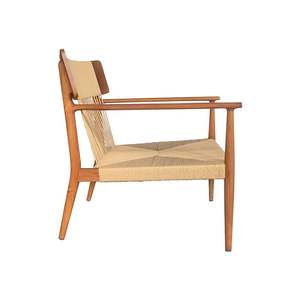 Chaise de salle à manger en teck design avec dossier et assise en corde tressée, imperméable et écologique, durable pour les intérieurs de cafés élégants - Product Image 6