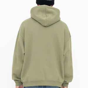 Sweat-shirt minimaliste en coton épais, coupe décontractée, en molleton, avec design épuré, épaules tombantes, poche kangourou et bordures côtelées - Product Image 2