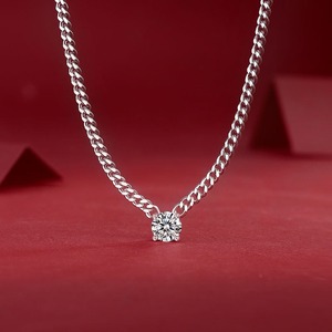 Vente flash - Collier en argent sterling 925 de luxe avec diamant moissanite - Collier pour mariage, anniversaire - Cadeau de bijoux au prix d'exportation - Product Image 4